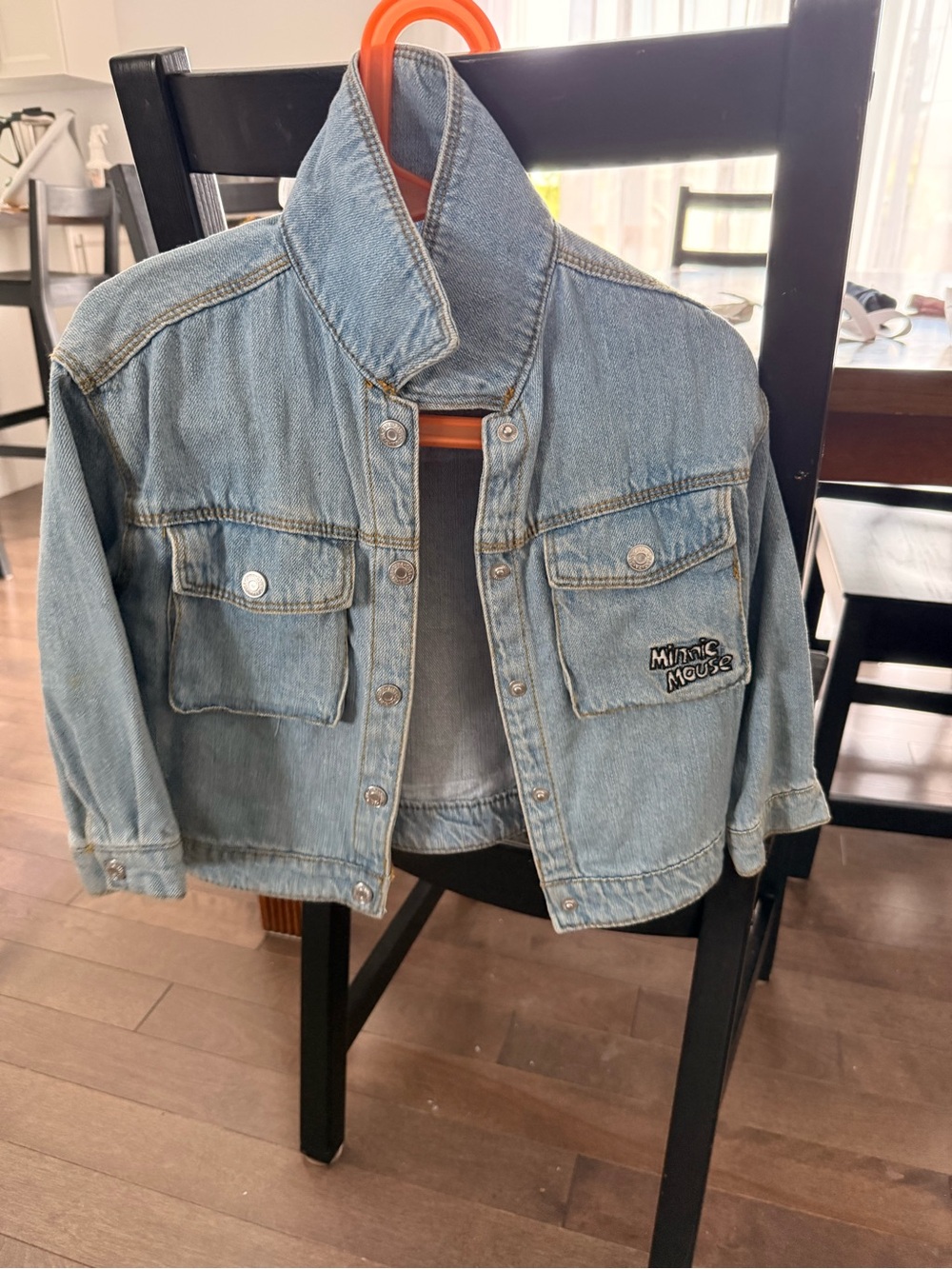 Zara Light Blue Denim Jean Jacket with Patch - Kids
